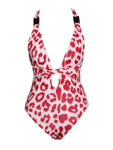 Andros Red Leopard Animal Print Buckle Swimsuit