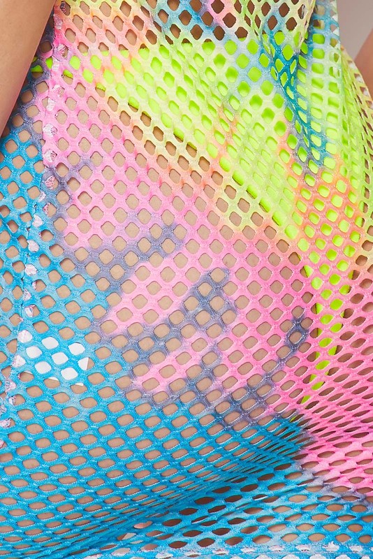 Hard To Resist Tie Dye Fishnet Cover Up