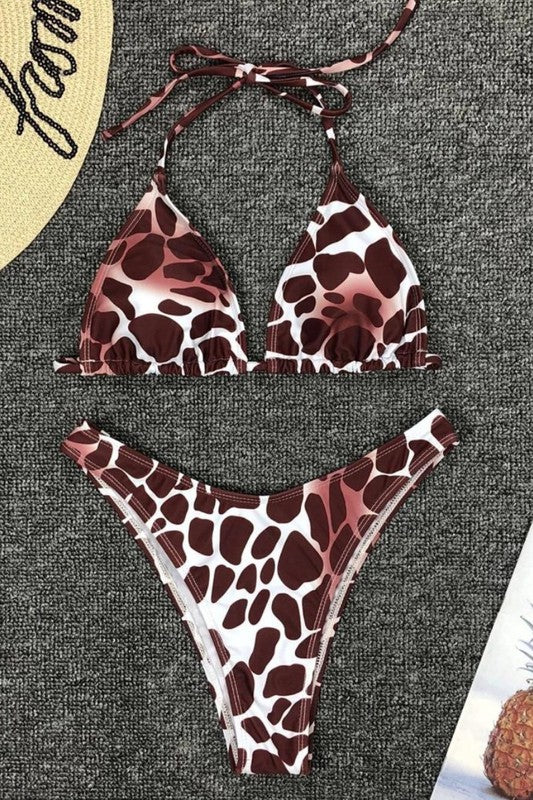 Animal Print 3-Piece Bikini Set