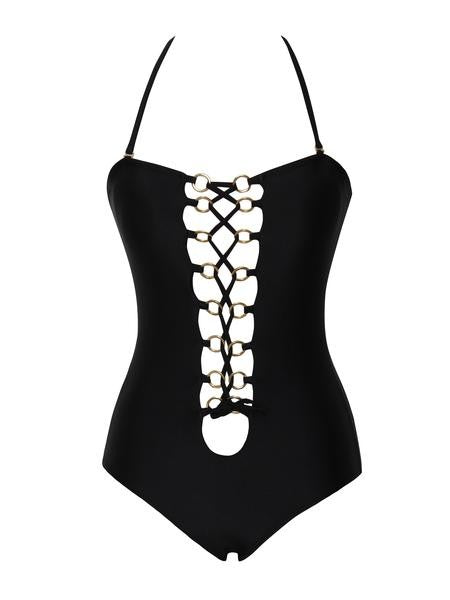 Maldives Halter Top Lace Up Swimsuit